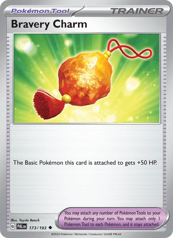 Bravery Charm, card 173 from Paldea Evolved