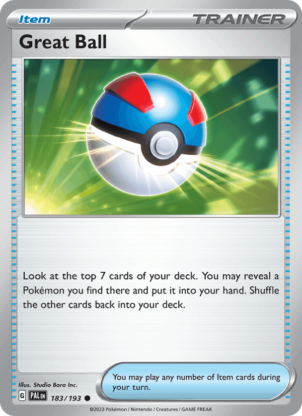 Great Ball, card 183 from Paldea Evolved
