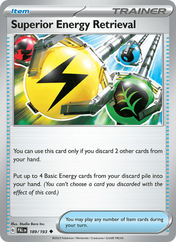 Superior Energy Retrieval, card 189 from Paldea Evolved