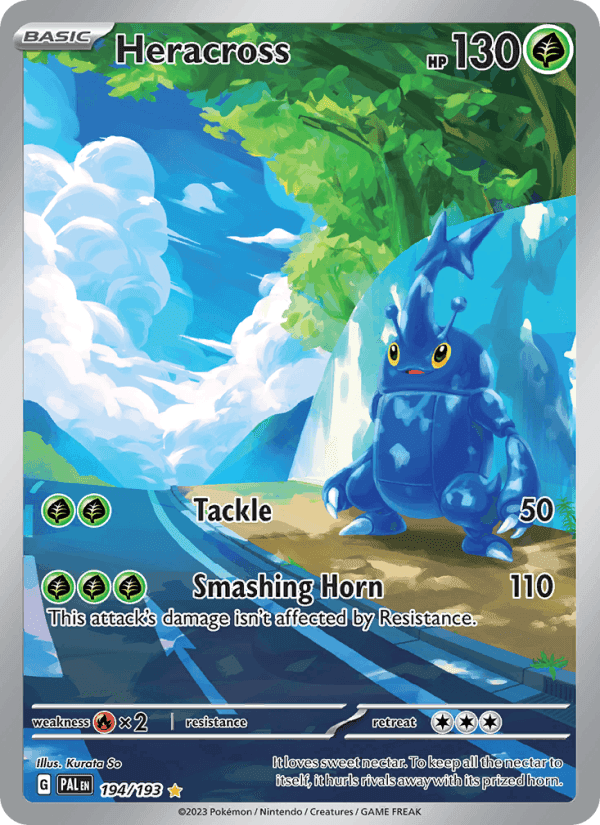 Heracross, card 194 from Paldea Evolved