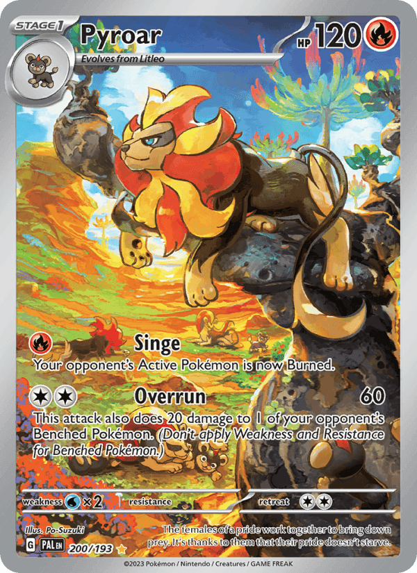 Pyroar, carta 200 di Paldea Evolved