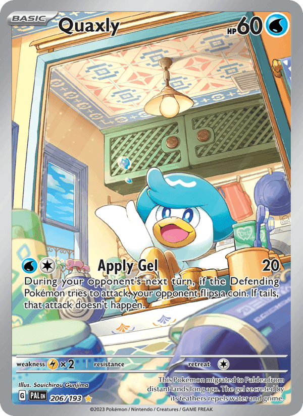 Quaxly, card 206 from Paldea Evolved