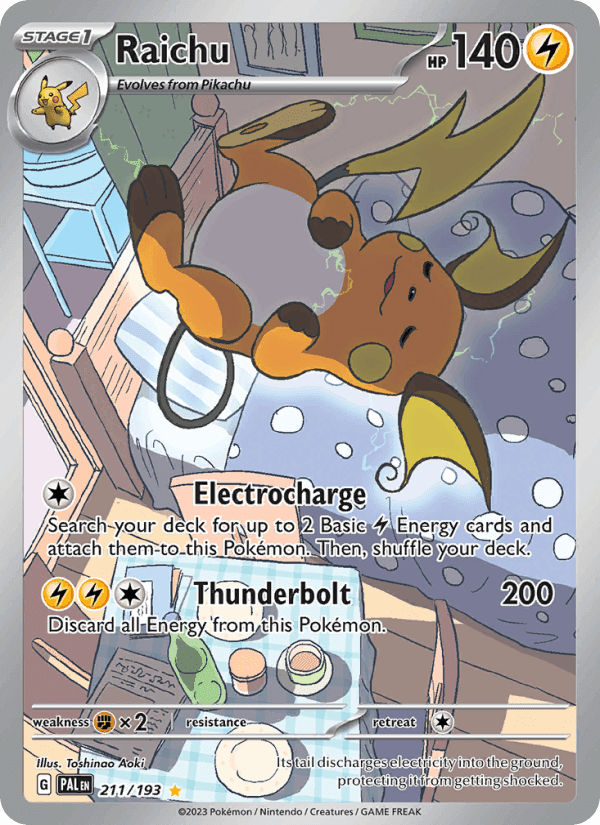 Raichu, card 211 from Paldea Evolved