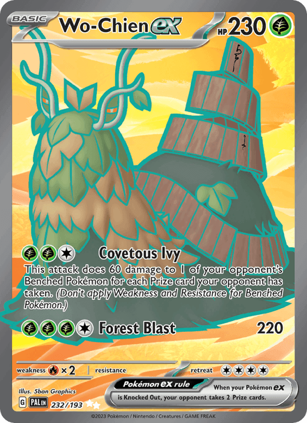 Wo-Chien ex, card 232 from Paldea Evolved