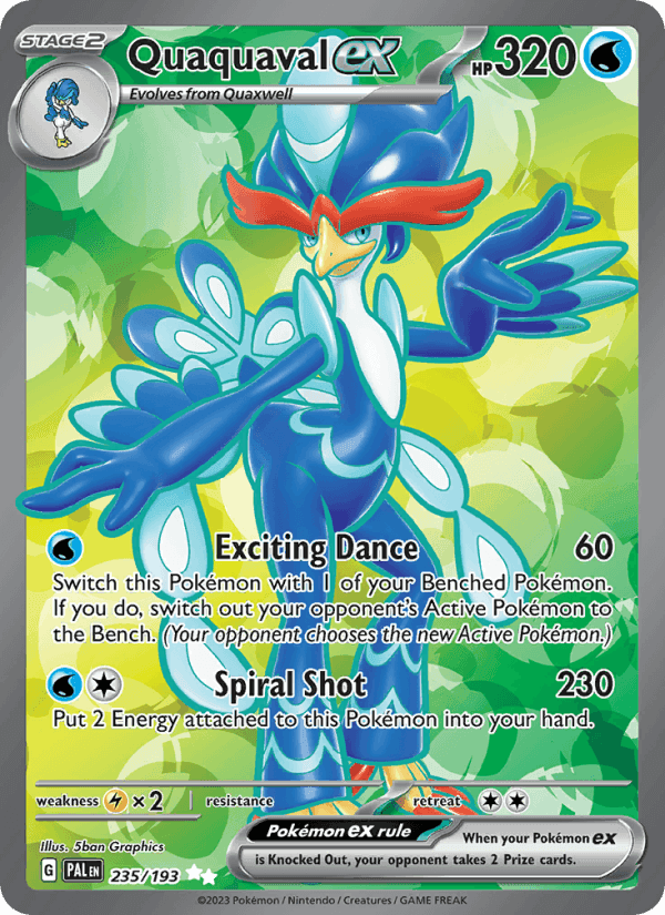 Quaquaval ex, card 235 from Paldea Evolved