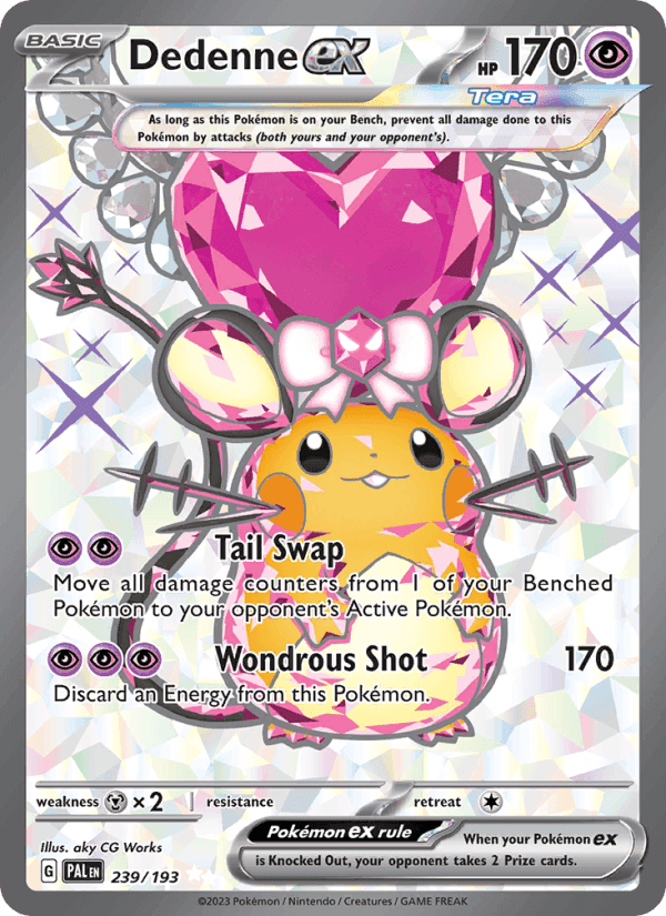 Dedenne ex, card 239 from Paldea Evolved