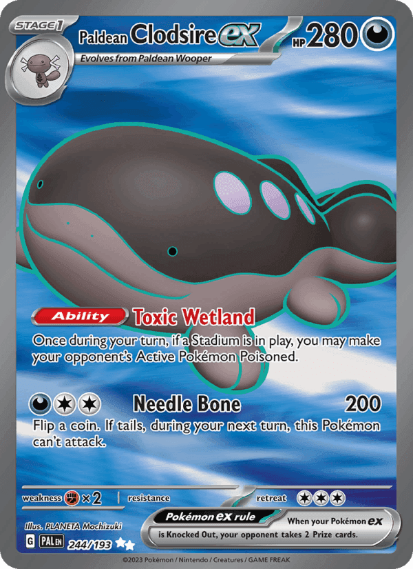 Paldean Clodsire ex, card 244 from Paldea Evolved