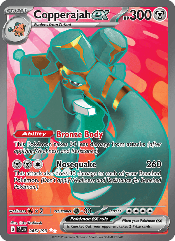 Copperajah ex, card 245 from Paldea Evolved