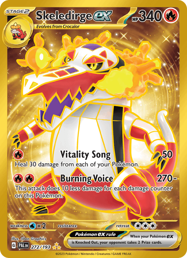 Skeledirge ex, card 272 from Paldea Evolved