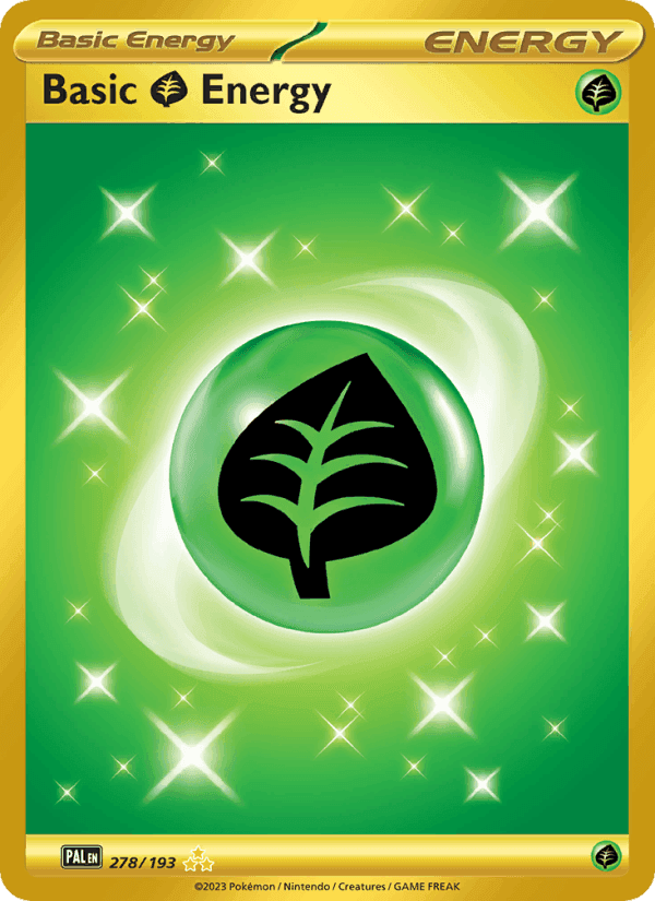 Basic Grass Energy, card 278 from Paldea Evolved