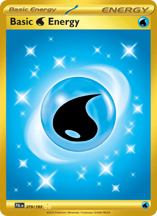 Basic Water Energy, card 279 from Paldea Evolved