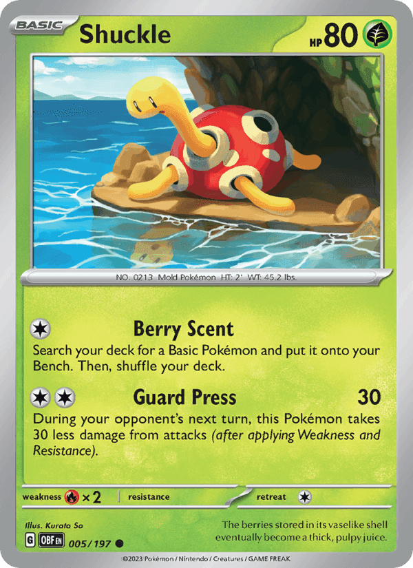 Shuckle, card 005 from Obsidian Flames