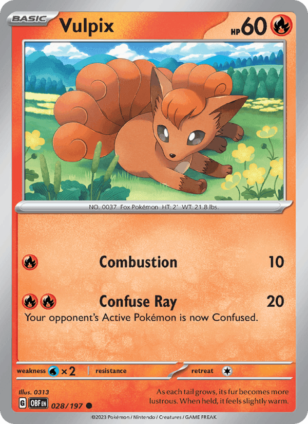 Obsidian Flames の 028 番、Vulpix