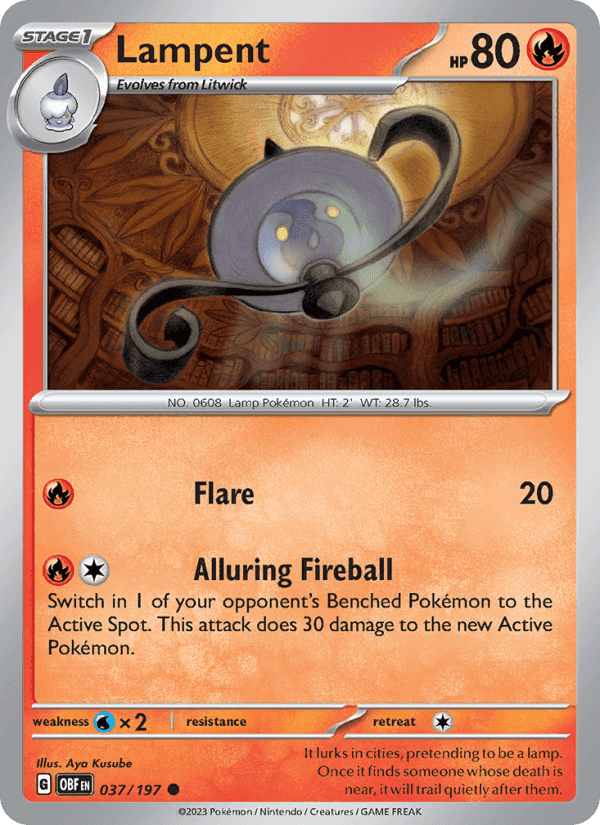 Lampent, card 037 from Obsidian Flames