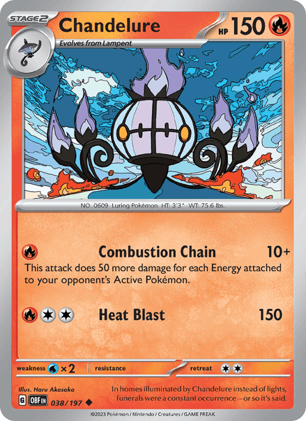Chandelure, card 038 from Obsidian Flames