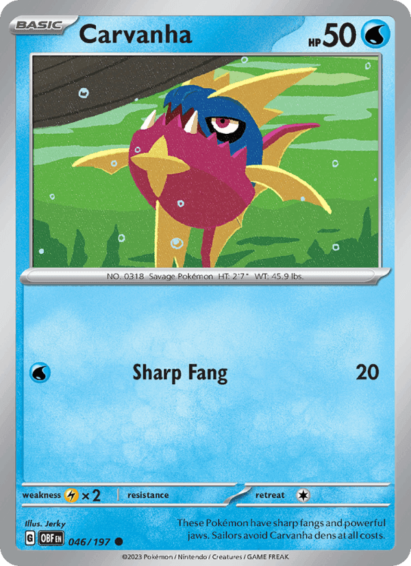 Carvanha, card 046 from Obsidian Flames