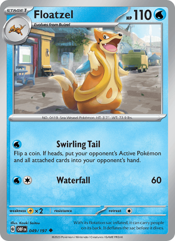 Floatzel, card 049 from Obsidian Flames