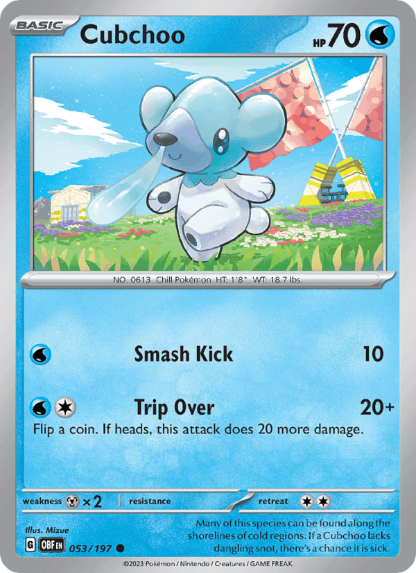 Cubchoo, card 053 from Obsidian Flames