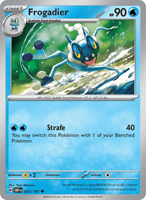 Frogadier, card 057 from Obsidian Flames