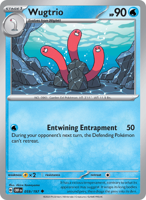 Wugtrio, card 059 from Obsidian Flames