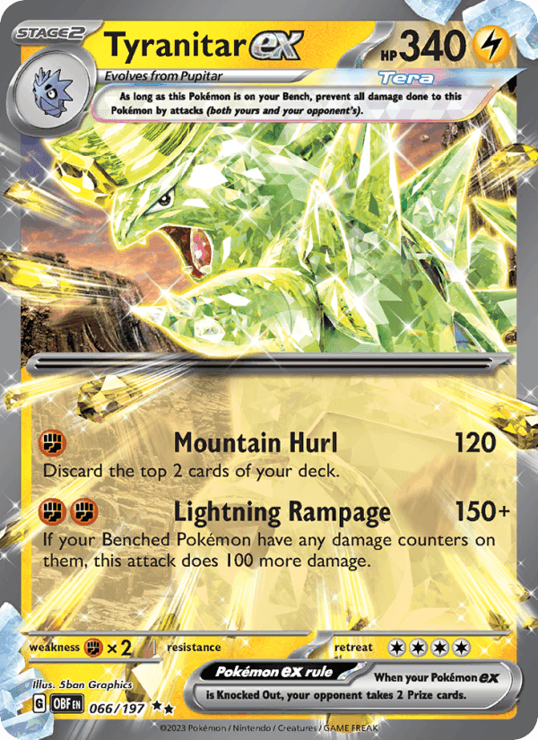 Tyranitar ex, card 066 from Obsidian Flames