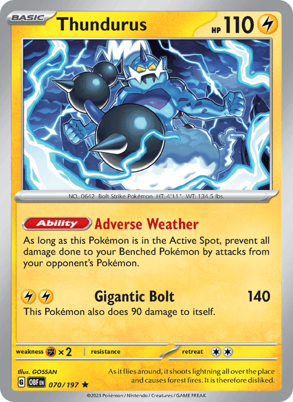Thundurus, card 070 from Obsidian Flames