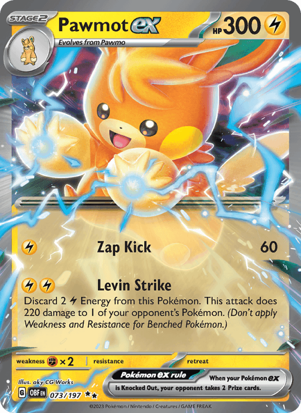 Pawmot ex, card 073 from Obsidian Flames