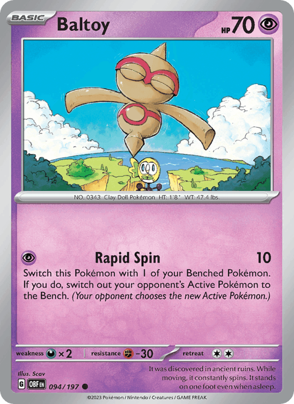 Baltoy, card 094 from Obsidian Flames