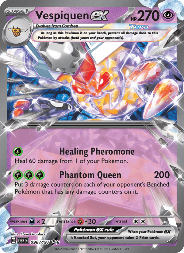 Vespiquen ex, card 096 from Obsidian Flames