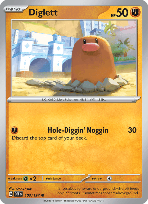 Diglett, card 103 from Obsidian Flames