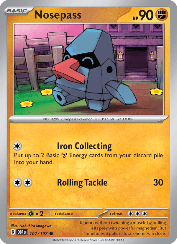 Nosepass, card 107 from Obsidian Flames