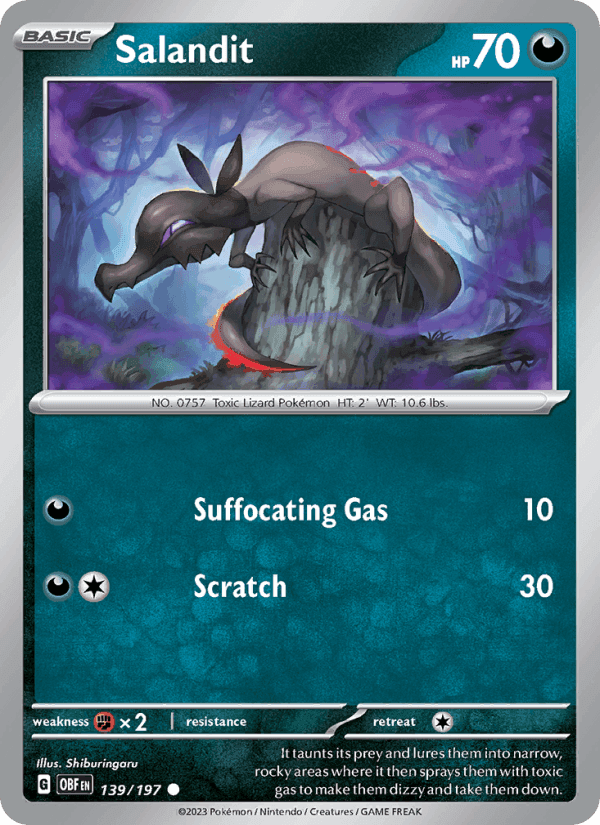 Salandit, card 139 from Obsidian Flames