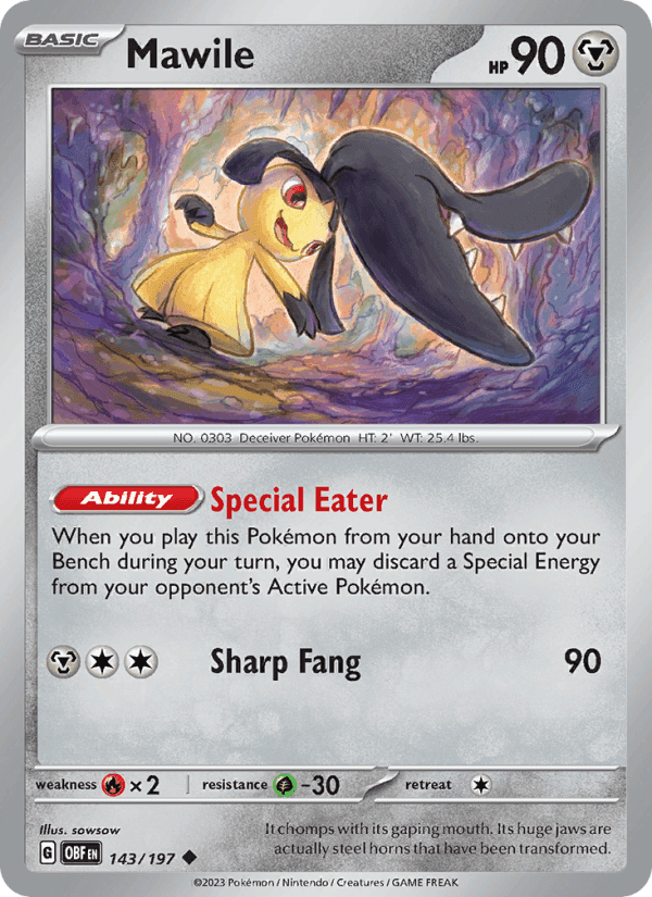 Mawile, card 143 from Obsidian Flames