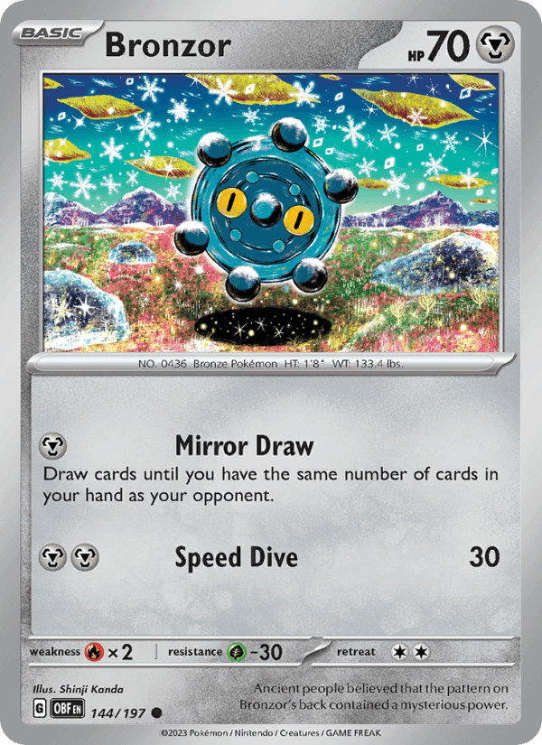 Bronzor, card 144 from Obsidian Flames