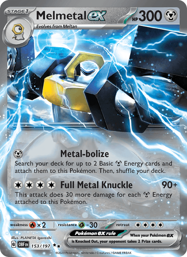 Melmetal ex, card 153 from Obsidian Flames