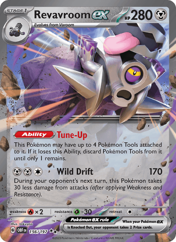 Revavroom ex, card 156 from Obsidian Flames