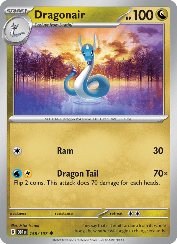 Dragonair, card 158 from Obsidian Flames
