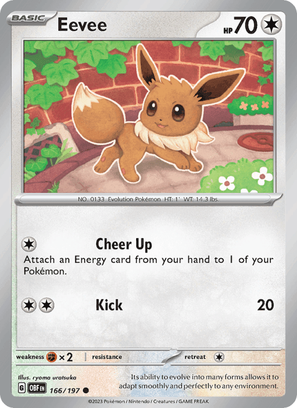 Eevee, card 166 from Obsidian Flames