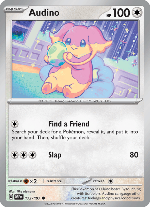 Audino, card 173 from Obsidian Flames