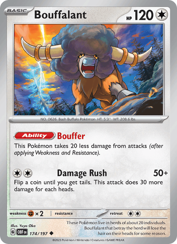 Bouffalant, card 174 from Obsidian Flames