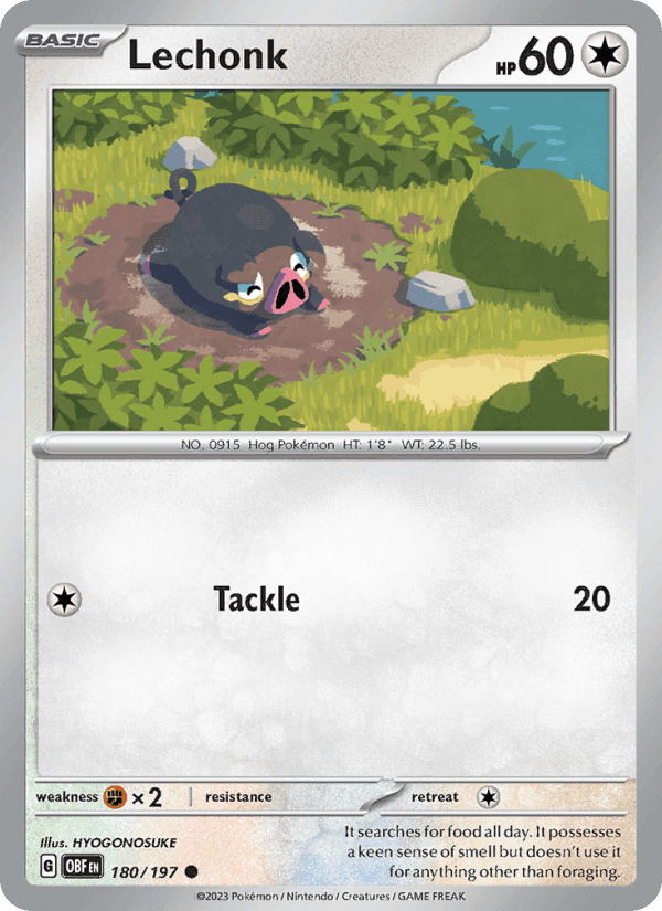 Lechonk, card 180 from Obsidian Flames