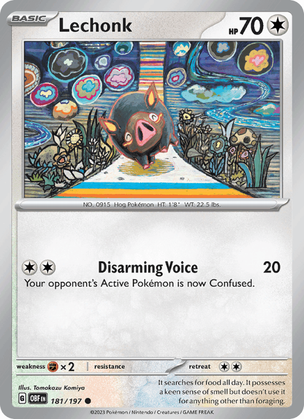 Lechonk, card 181 from Obsidian Flames