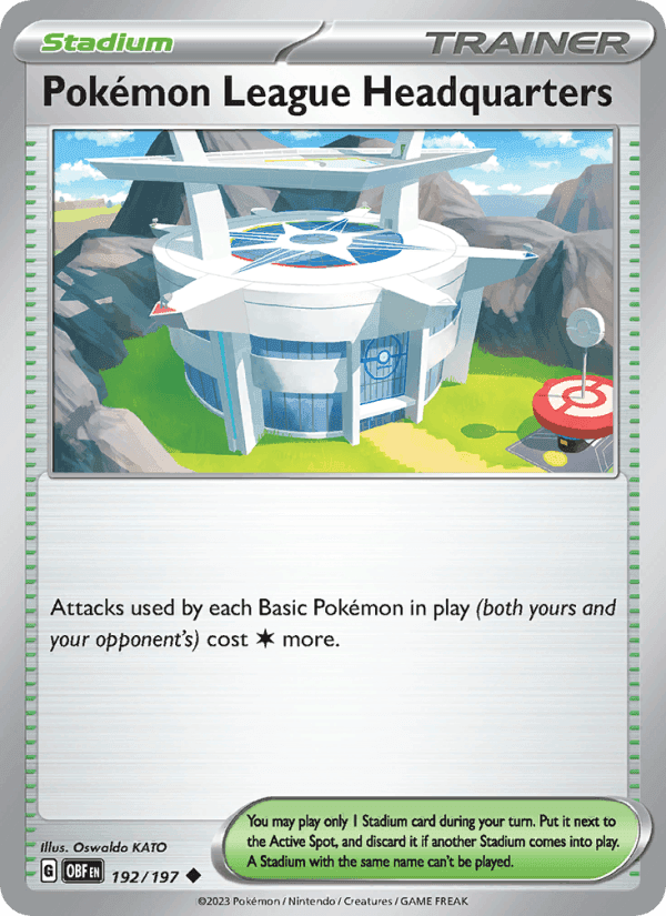 Pokémon League Headquarters, card 192 from Obsidian Flames