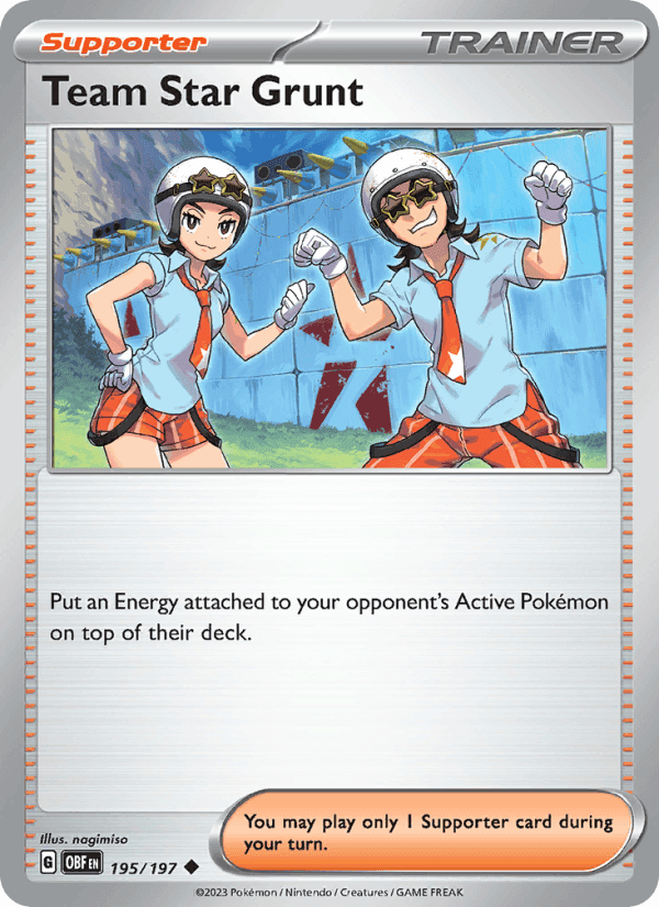 Team Star Grunt, card 195 from Obsidian Flames