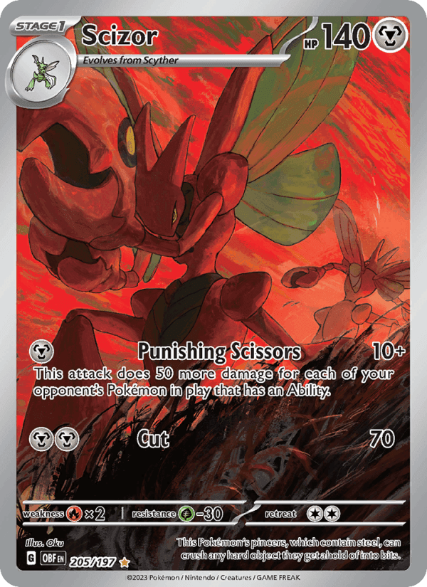 Scizor, card 205 from Obsidian Flames