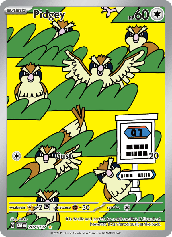 Pidgey, carta 207 di Obsidian Flames