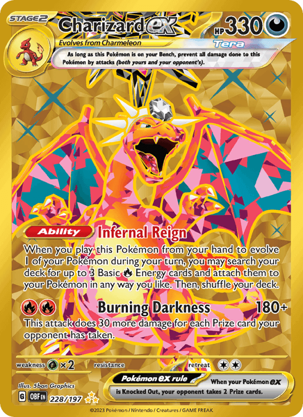 Charizard ex, card 228 from Obsidian Flames