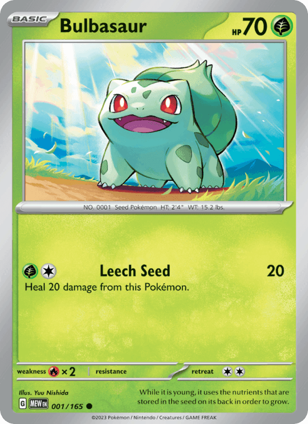Bulbasaur, card 001 from 151