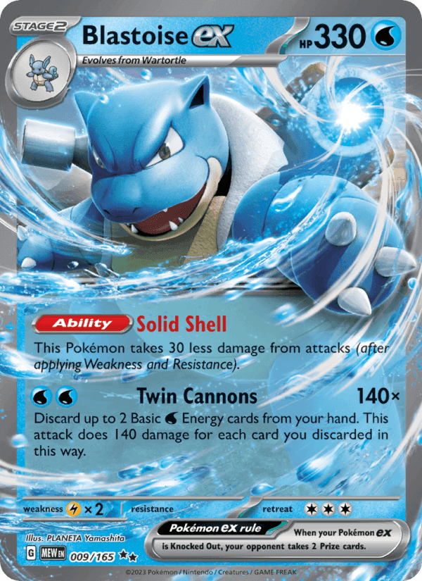 Blastoise ex, carta 009 di 151