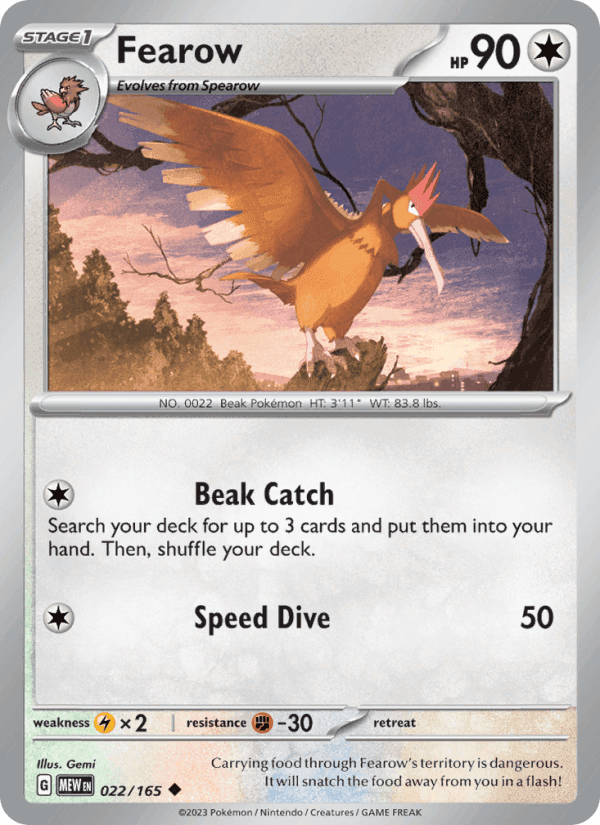 Fearow, card 022 from 151